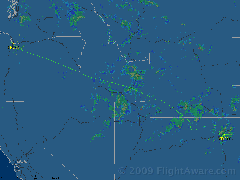 Alaska
flight 684 track, featuring 3 missed approaches in Denver