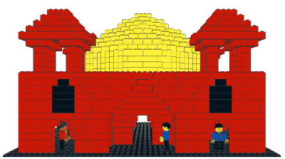 CAD model
of a Mughal-inspired Lego building