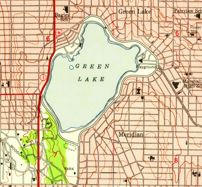 Green Lake topographic map